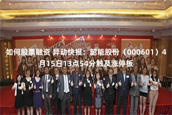 如何股票融资 异动快报：韶能股份（000601）4月15日13点54分触及涨停板