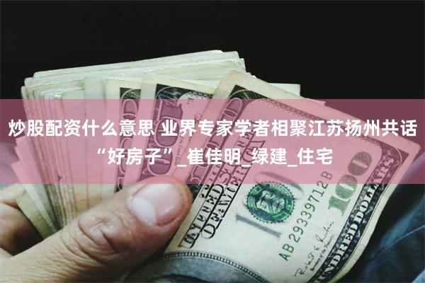 炒股配资什么意思 业界专家学者相聚江苏扬州共话“好房子”_崔佳明_绿建_住宅