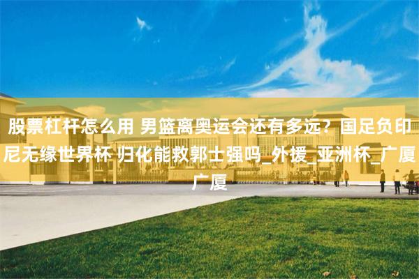 股票杠杆怎么用 男篮离奥运会还有多远？国足负印尼无缘世界杯 归化能救郭士强吗_外援_亚洲杯_广厦