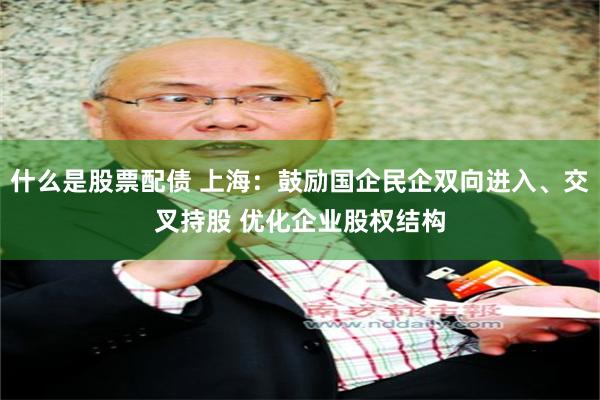 什么是股票配债 上海：鼓励国企民企双向进入、交叉持股 优化企业股权结构
